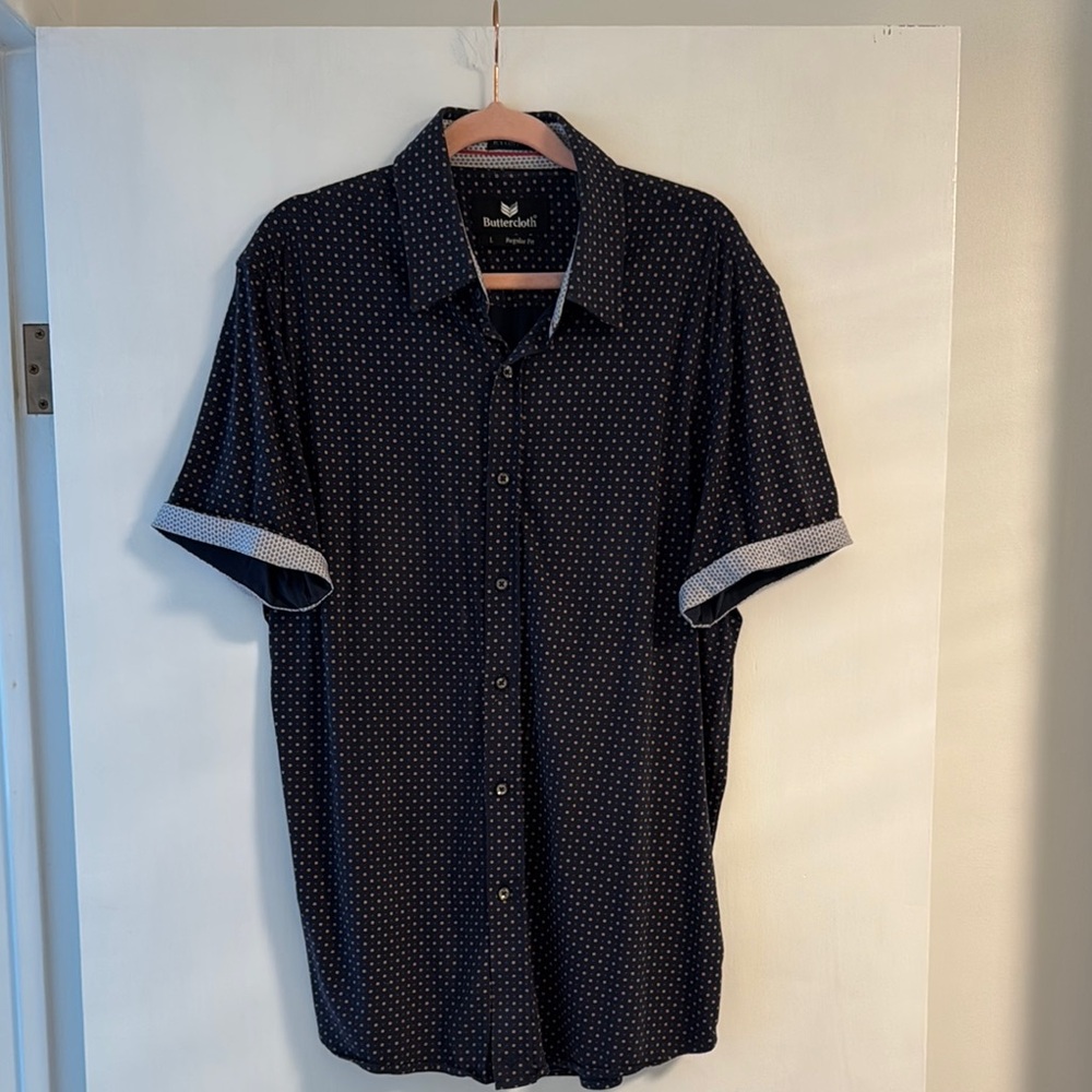 Buttercloth Black Casual Button Down Shirt